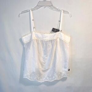 Abercrombie & Fitch Lace Eyelet Spaghetti Strap Crop Top Size Small
